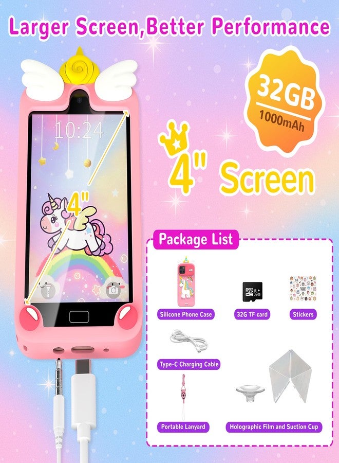 YIFOCO Kids Smart Phone for Girls, Toddler Birthday Gifts for Girl 3 4 5 6 7 8 9 10 Year Old, Kids Toy Cell Phone with 4" Touchscreen Cameras, Music, Games, Travel Preschool Learning Education Toy - Image 4